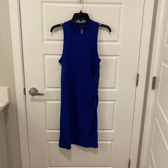 Ted Baker London Livviaa Knot Front Jersey Dress. Dark Blue. Size 3 (US SZ 8) - Picture 3 of 13